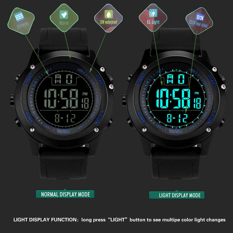 

Sports Males Quartz Watch Unisex LED Watch Digital Display Date Outdoor Electronics Men Retro Clock Wristwatch Relogio Masculino