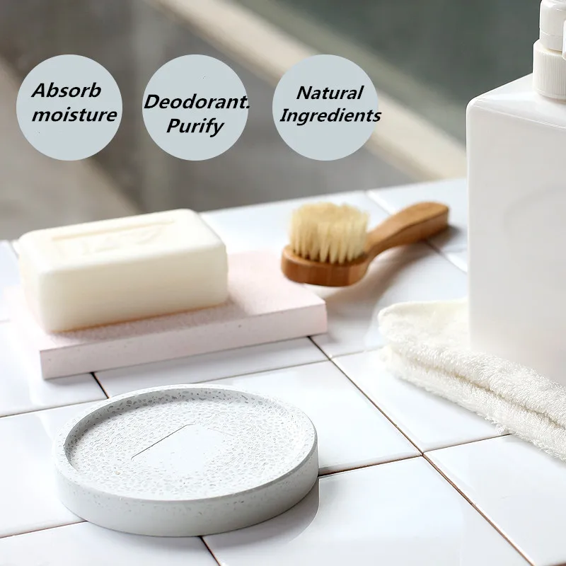 DIY креативные диатомитовые мыльницы прямоугольный круглый держатель для мыла