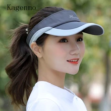 

Kagenmo Summer Women Sun Hat Outdoor Adjustable Empty Top Baseball Cap Fashion Letter Embroidery Casual Visor Beach Lady Caps