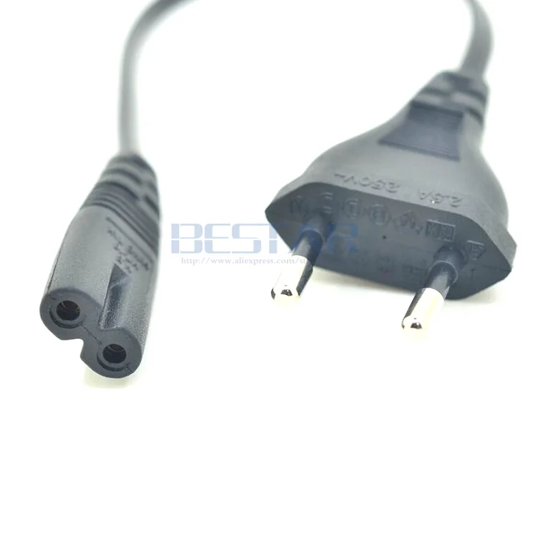 European EU VDE 2PIN Plug short Power Cable EU IEC 320 C7 Figure 8 AC Power Cord 20cm charging cable usb charging cable ac power cable For Radio Battery Chargers PSP 4 CD Play