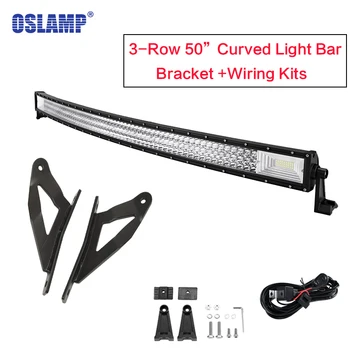 

Oslamp 702W Tri-Row 50inch Curved Light Bar Offroad Driving LED Light with Upper Windshield Mount for Nissan Titan 2004~2014