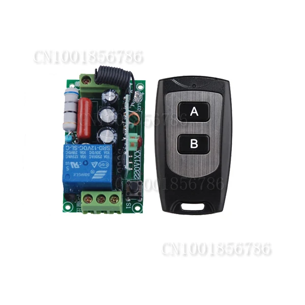 AC220V 1CH 10A Remote Control Light Switch Relay Output Radio Receiver Module and Waterproof Transmitter Free Shipping