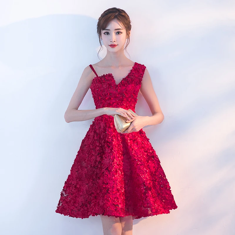 Wine Red Robe de soiree красное вино кружево линия V образным вырезом с открытой спинкой без рукавов вечернее платье vestido de festa платье для выпускного вечера платья для дня рождения - Цвет: Wine Red