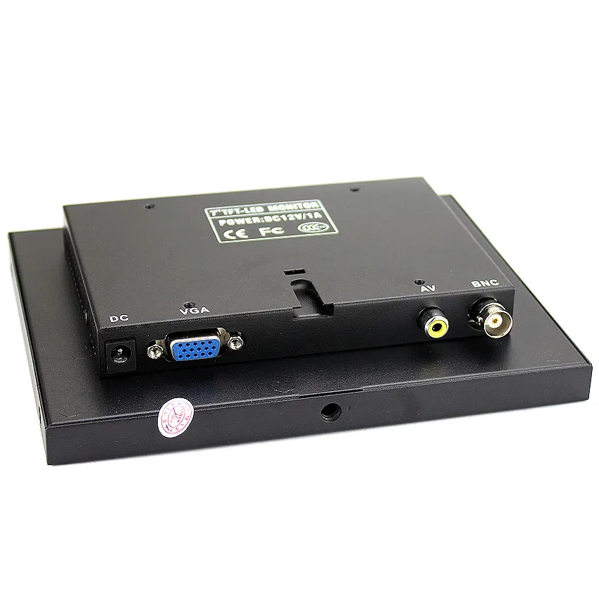 Metal monitor 800 x 600 computer mini monitor CCTV Monitor 7 inch TFT LCD Monitoring with VGA , BNC, AV Video input