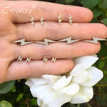 6 пар/компл. с украшением в виде кристаллов и молний маленькие серьги-гвоздики Комплект сережек для женщин в стиле Панк Корона солнце звезда перо уха и кристаллом сиреневого цвета богемные ювелирные изделия