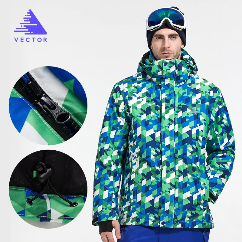 Мужской лыжный костюм VECTOR теплая ветрозащитная водонепроницаемая куртка и брюки