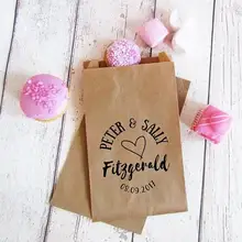 Пользовательские крафт-попкорн Конфеты стол Лечить Сумки на день рождения свадебные Baby Shower Bakery Cookie Подарок Сувениры Сумки