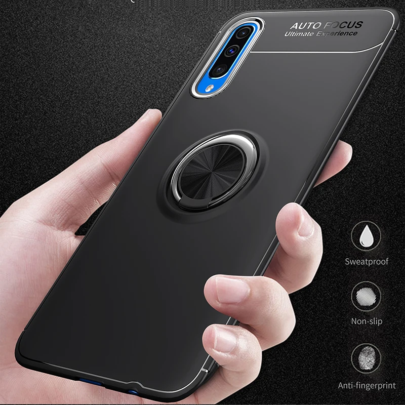 For Samsung Galaxy A60 Case Colorful Metal Magnetic Ring Holder Soft Silicone TPU Luxury Cover For Samsung Galaxy A60 Shell