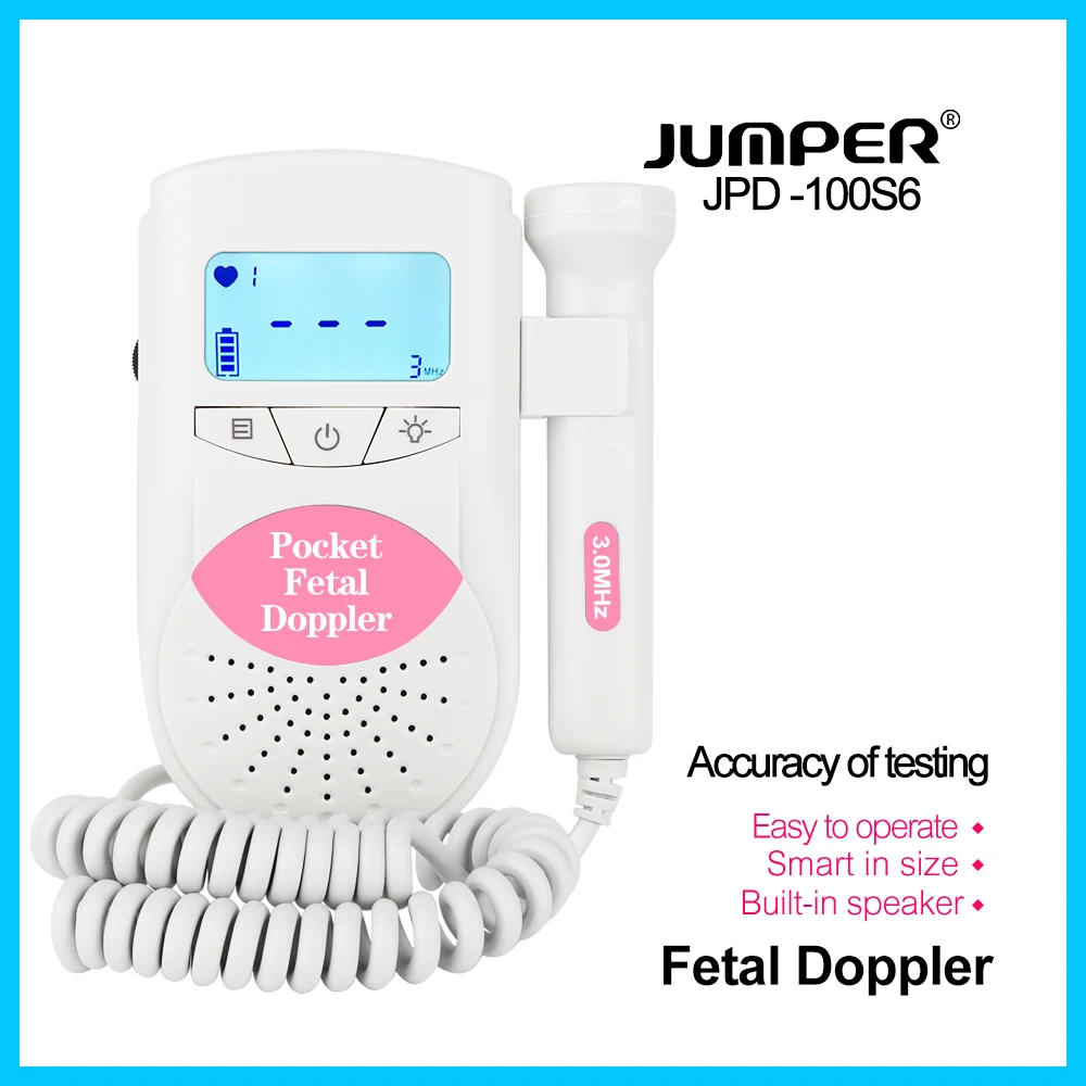 Grandmotherstales Achat Jumper Doppler Foetal Bebe Battement De Coeur Moniteur Sante Des Menages Grand Ecran Lcd Retro Eclairage Ce Approuve Par La Fda 3 M Sonde Jpd 100s6 Pas Cher En Ligne