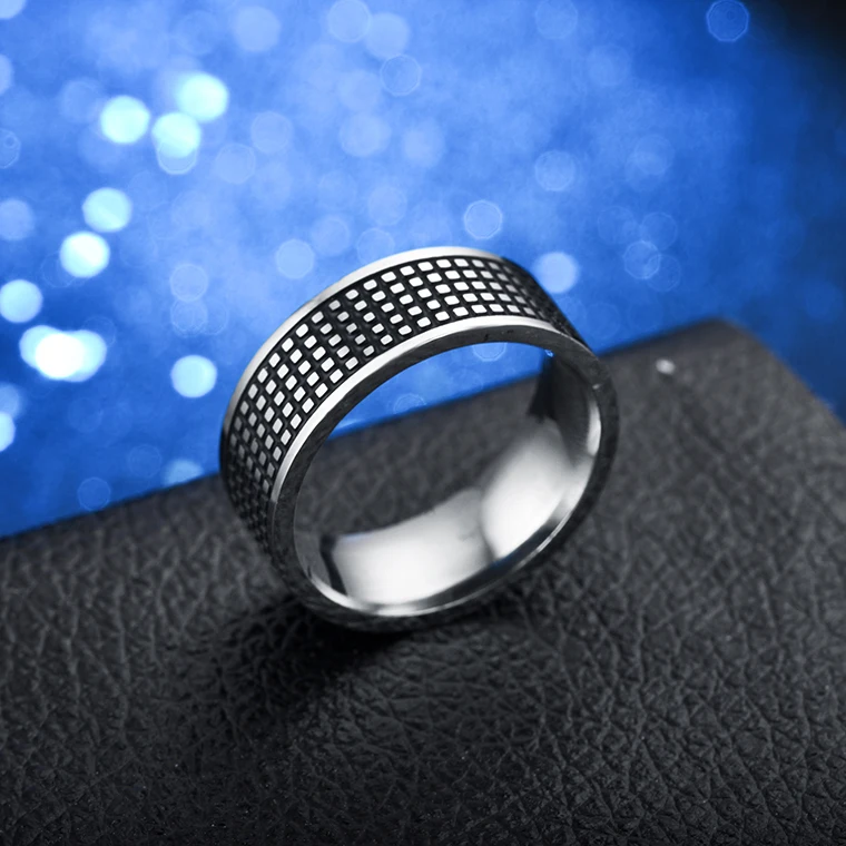 8 мм 316l кольца из нержавеющей стали для женщин мужские обручальные кольца винтажные серебряные ювелирные изделия покрышки протектора стиль Рифленое кольцо