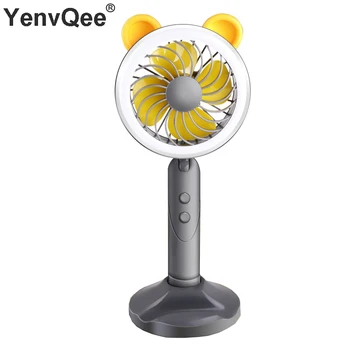 

Cartoon Handheld Portable Fan Mini USB Rechargeable With Table Lamp Adjustable 2 Speed Ventilator Desk/Table Cooling Fan
