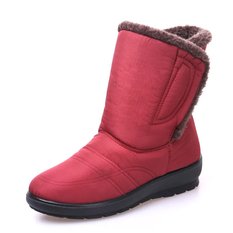 EXCARGO wedge shoes female winter ankle boots women 2019 plush fur warm cotton padded ankle boots for women warm shoes women 42