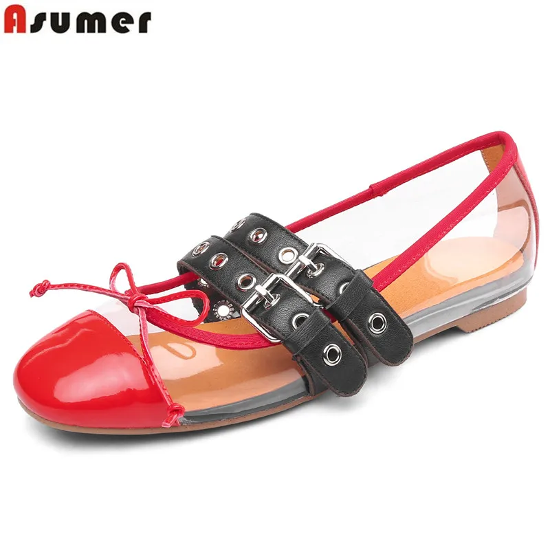 Cuir Ville Pour Mary D'été Dames Qualité Transparent Avec Chaussures En Boucle apricot Plats De 2019 argent rouge Plates Mocassins Véritable Janes Supérieure Femmes Noir a5SwXqz