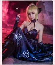fate/zero saber Nalter cosplay costume party black dress Free Shipping