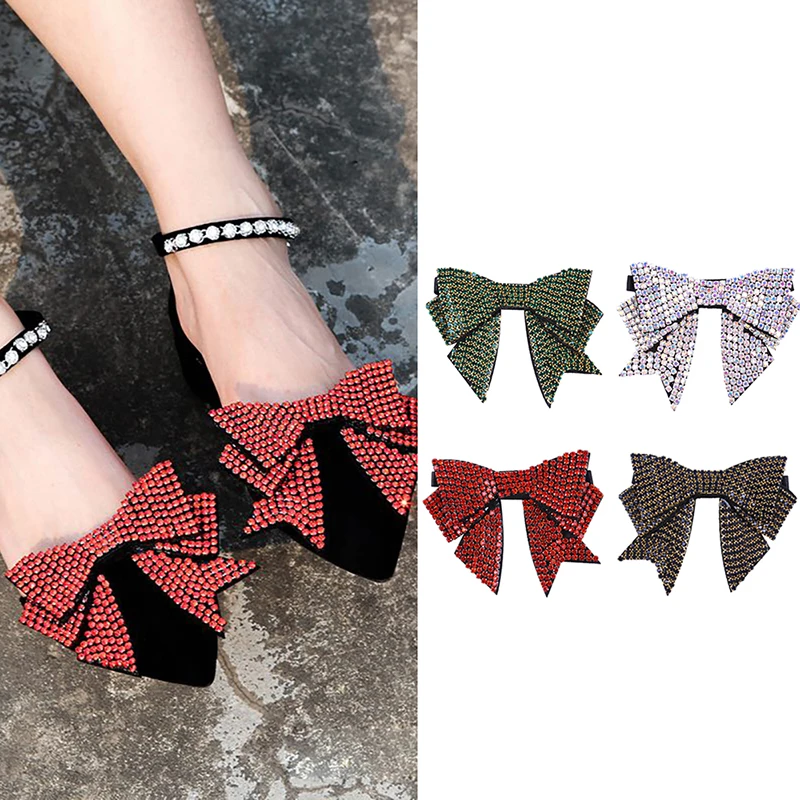 Lalynnly New Bowknot Shoe Jewelry for Women Wedding Ribbon Rhinestone