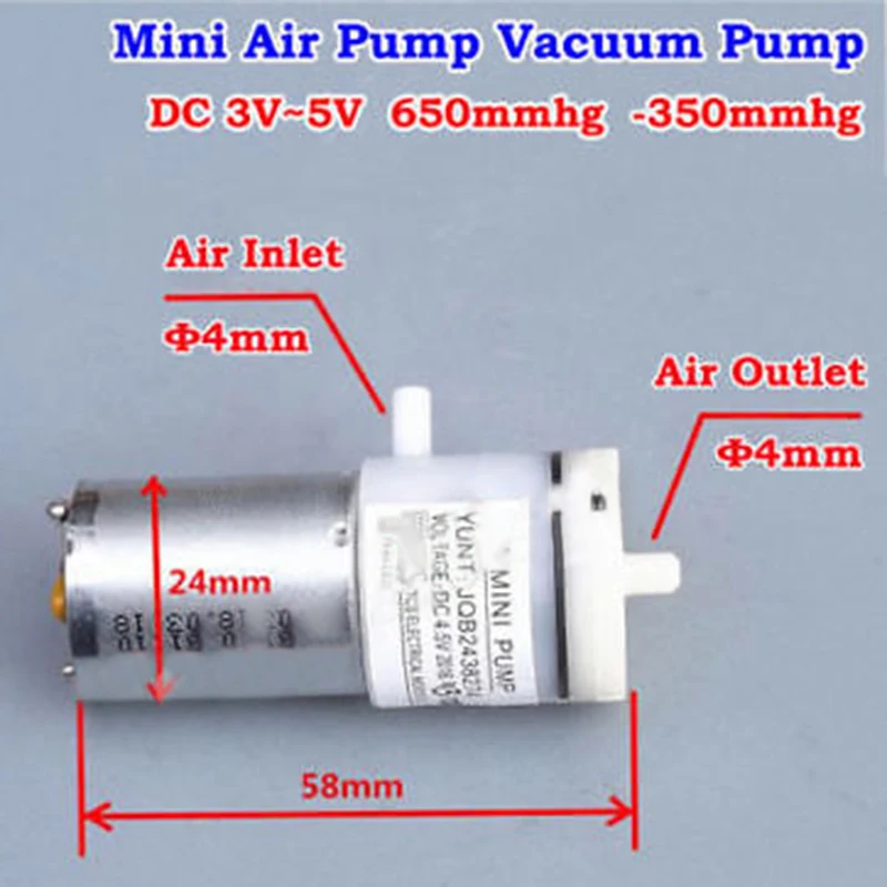 1pc Micro Mini 370 Motor Air Pump  Self-Priming Breast Vacuum Pump DC 3V-6V 5V