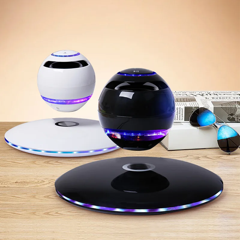 

2019 Magnetic suspension rotating bluetooth speaker Portable for Subwoofer Separate Colorful lights wireless computer speakers