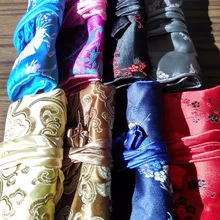 Портативная шелковая парча рулон для ювелирных украшений Подарочная сумка 3 на молнии Складная большая косметичка Сумка для макияжа для путешествий сумка на заказ 30 шт