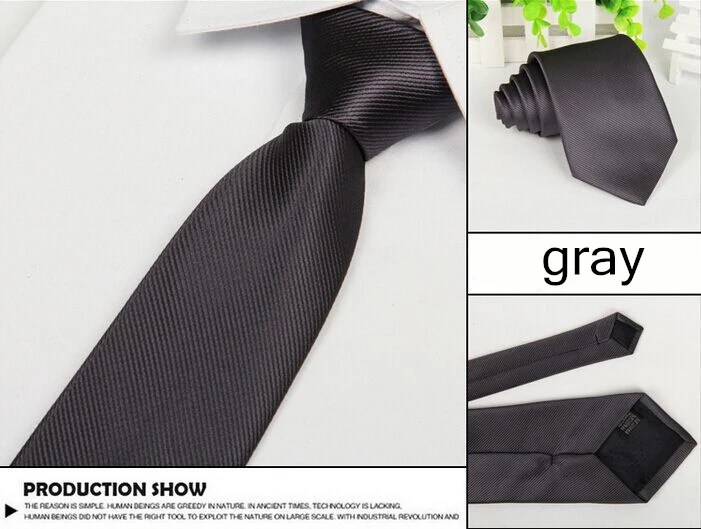 Галстуки для мужчин твердые 8 см тонкий свадебный красный галстук модные черные мужские аксессуары простота для вечерние деловые официальные Лот - Цвет: Темно-серый