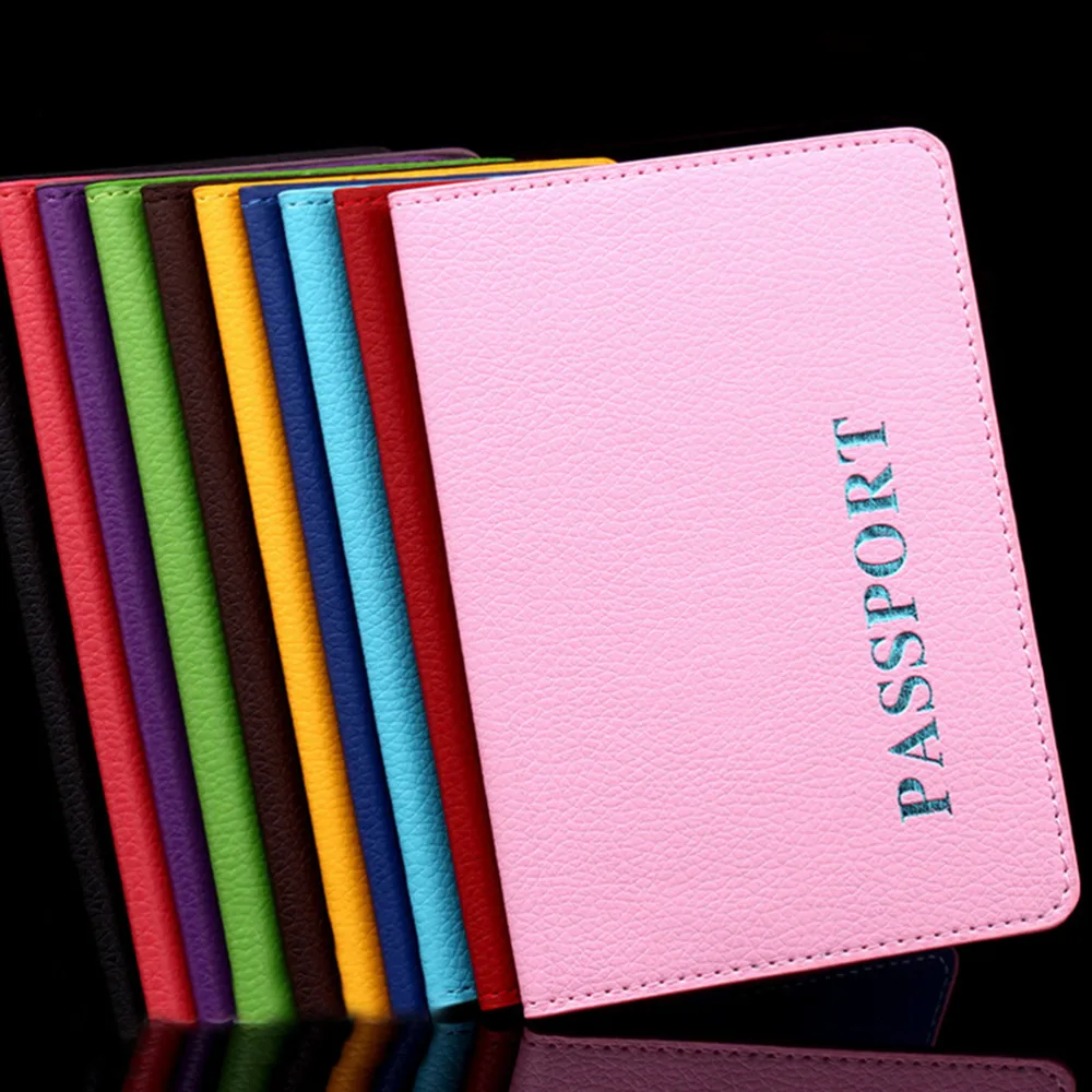 

Litchi Grain PU Passports Tickets Holder Passport Cover Passport Bag Clip Passport ID Bank Card Leather Note Holder