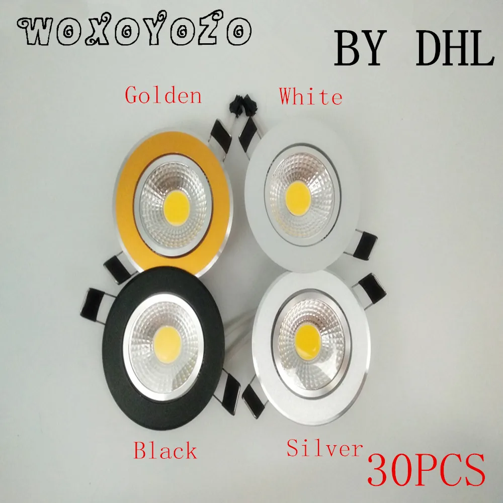 

BY DHL Led cob downlight light Spot Lights Super Bright Dimmable 3w 5w 7w 12w LED Indoor Lighting ceiling recessed Light