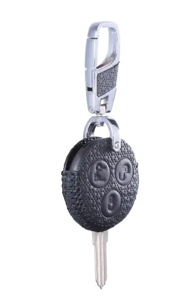 Роскошный качественный чехол для ключей из натуральной кожи для Mercedes Benz Fortwo Forfour City Roadster, брелок для ключей, чехол для ключей - Название цвета: Luxury quality black