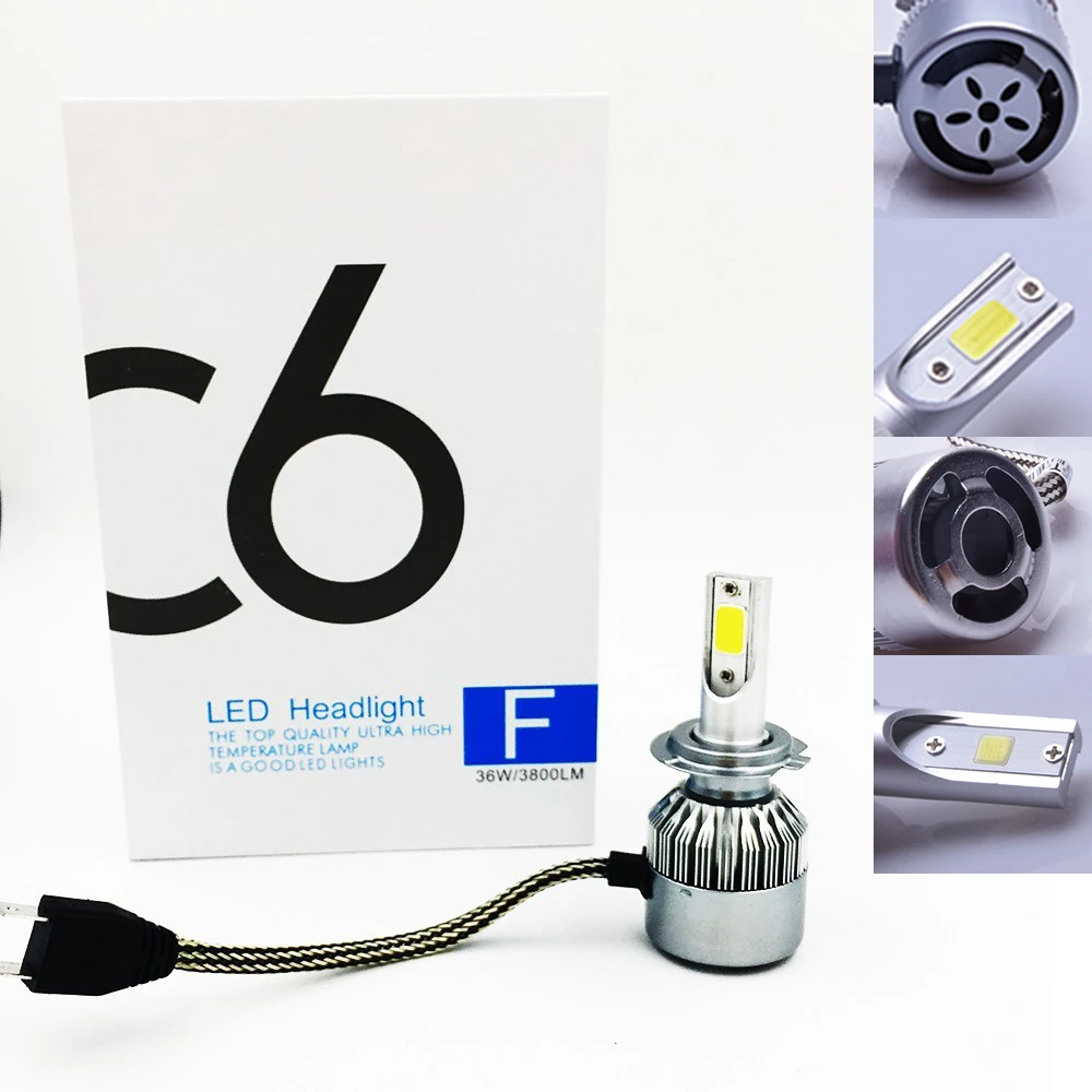 2X FREE SHIPPING CHEAPEST C6 H7 72W 7600LM AUTO BULB KIT LIGHTS LED font b LAMP