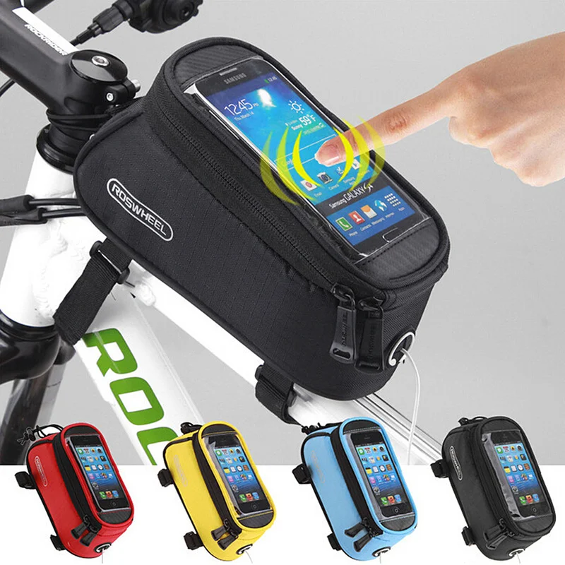 Sale Waterproof frame front head tube bicycle bag front beam riding mobile phone bag 4.8 / 5.5 inch touch screen bike accessories 0