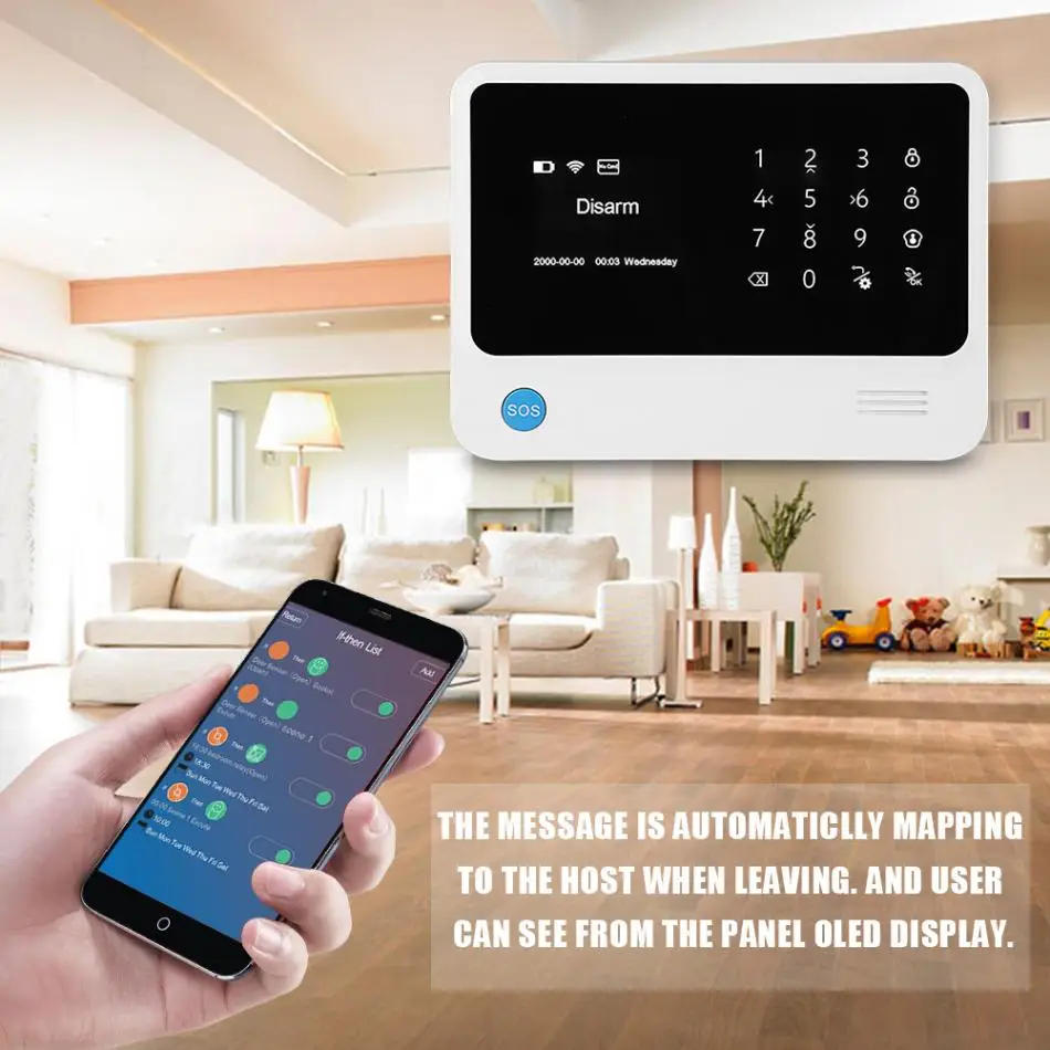 

100-240V GSM GPRS Wifi Wireless Detector Alarm Home Security System EU Plug