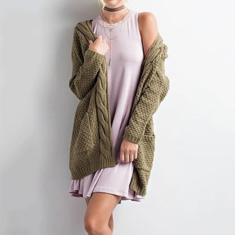 WQJGR Womens Sweaters 2018 Winter Long Fund Will Code Solid Color Pocket Cardigan Flowers Winter Clothes Women WQJGR Womens Sweaters 2018 Winter Long Fund Will Code Solid Color Pocket Cardigan Flowers Winter Clothes Women