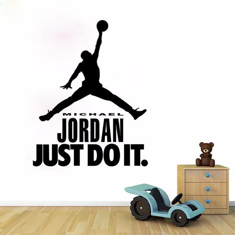Michael Jordan Wall Decal Vinyl Sticker Home Decor - Boys Basketball Idol Wall Murals - Boys