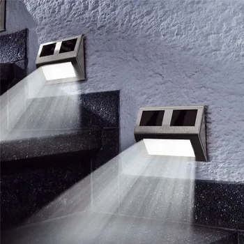 

2 LED Stainless Stel Solar Powered Light Super Bright Solar Decorative Lights Door Fence Wall Lights LED Outdoor Garden Light
