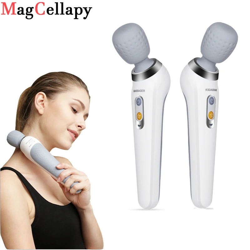 Waterproof  Rechargeable Cervical Massage Wand With 5  Strength Adjustable Vibrating Kneading For Neck Shoulder Body Massage