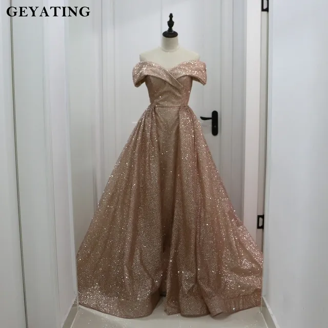 rose gold off shoulder dress