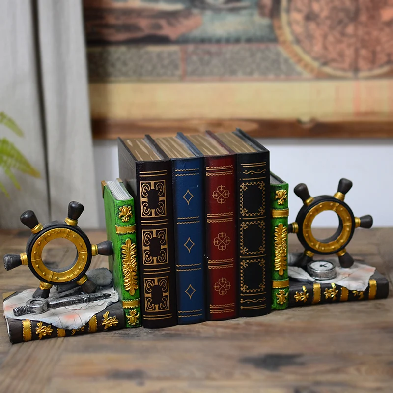 Usa ريترو كتاب كتاب نهاية إطار نموذج دراسة خزانة الكتب الدفتين الحلي تأثيث غرفة ديكور المنزل