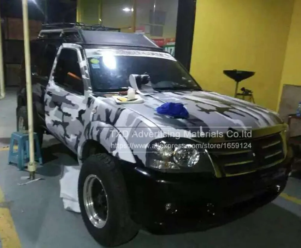 Виниловая наклейка Snow Camo премиум качества для украшения автомобиля белая и