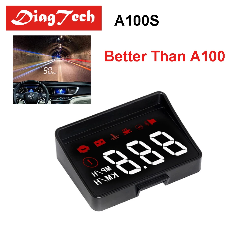 

New Generation A100S Car HUD Head Up Display OBD2 EUOBD Overspeed Warning Auto Electronic Voltage Alarm Better Than A100 HUD
