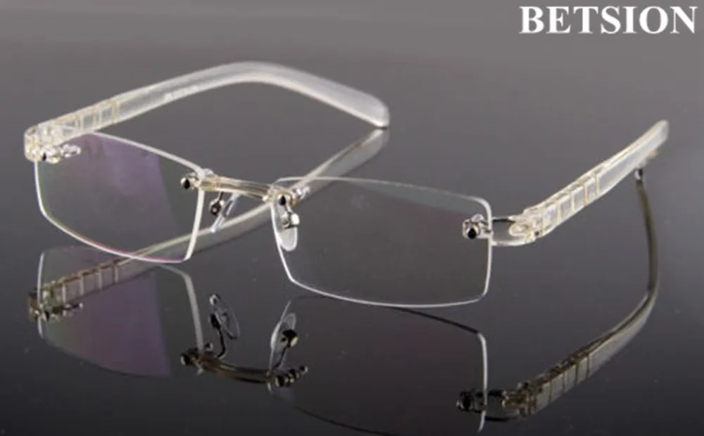 Rimless Transparent Clear lightweight Reading Glasses +100 +125 +150