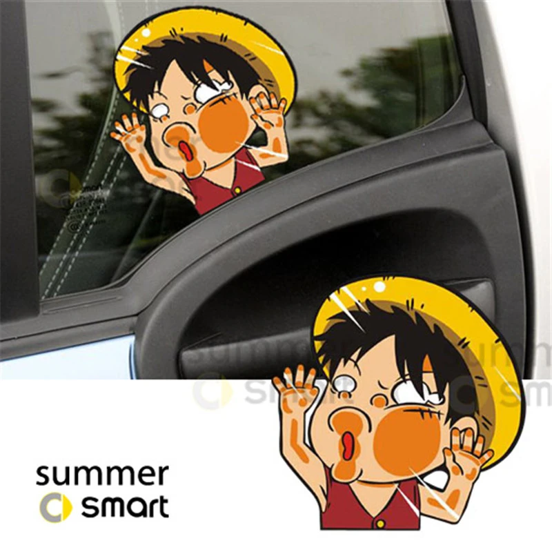 用スマート車ワンピースステッカールフィ墜落ガラスボディステッカーマシン猫車のステッカー Car Sticker Tuning Stickers Fashioncar Roof Stickers Aliexpress