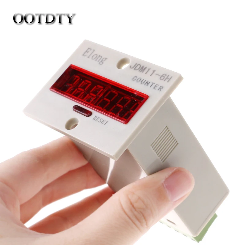 

OOTDTY 6-Digits AC 220V Display Electronic Counter JDM11-6H 0-999999 Counting power off memory dorp shipping