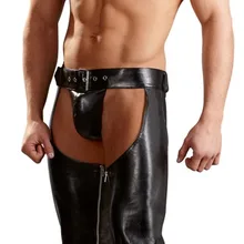 Сексуальные мужские открытые штаны из искусственной кожи, сексуальные штаны для ночного клуба, костюмы DS