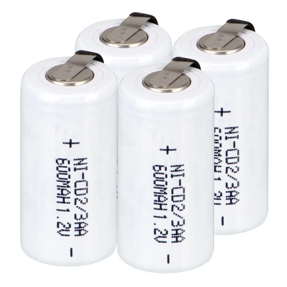 2~16Pcs Anmas Power 1.2V 600mAh Ni-CD 2/3 AA ni-cd Rechargeable Battery White ni-cd Batteries