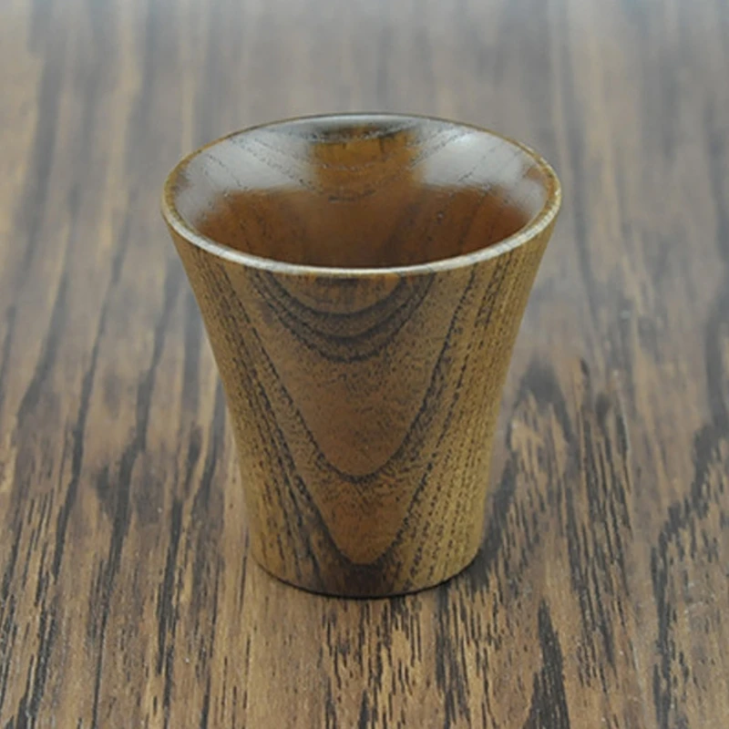 

Vintage Wooden Tea Milk Drinking Cup Portable Wood Coffee Handmade Best Gift