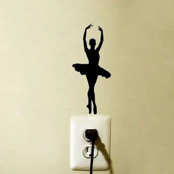 

Ballerina Girls Fashion Home Decor Wall Switch Decals Stickers Vinyl 6SS0089