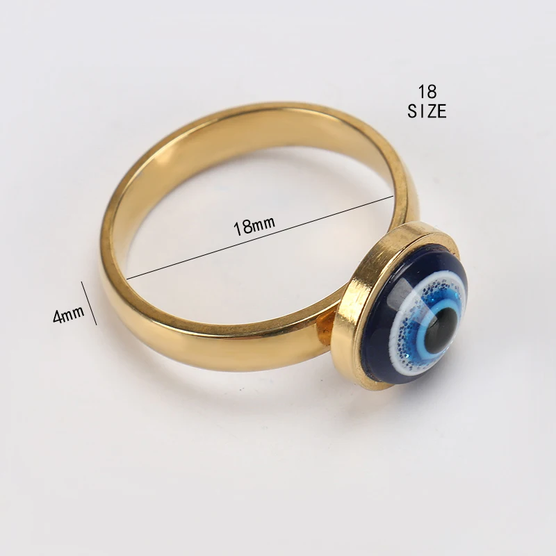 Обручальные кольца Lucky Eye с бусинами от сглаза для женщин и девушек, модные ювелирные изделия золотого цвета, роскошные ювелирные изделия из сплава EY4672