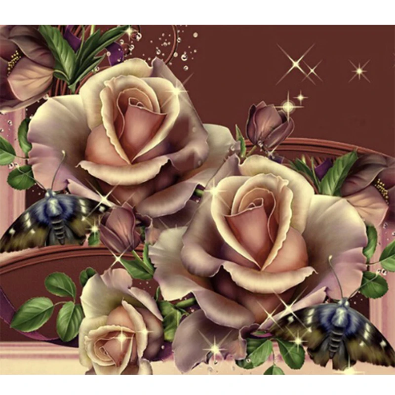 

3D Diy diamond painting cross stitch kits diamond embroidery mosaic pattern rose flower picture arts and crafts gift