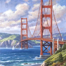 Есть горы реки и мосты DIY живопись по номерам пигментная кисть ручная роспись креативная цифровая картина маслом