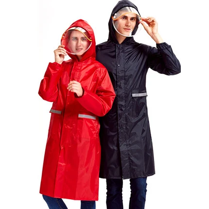 

Men Women Outdoor Rain Coat Long Waterproof Adults Hiking Travel Bicycle Motorcycle Thickness Raincoat Stylish Big Rainwear R648