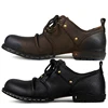 OTTO ZONE Handmade Genuine Cow Leather Ankle Boots Fashion Men Shoes Boots Rivet Flat Shoes Casual Lace-Up shoes,Best quality ► Photo 1/6