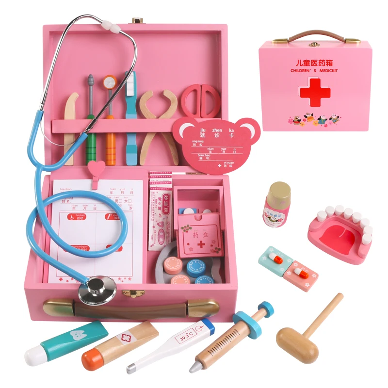 Детская деревянная игрушка-доктор для моделирования, медицинская коробка, игрушки, стетоскоп, инъекции, детские подарки, развивающие игрушки